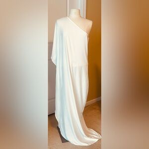 Pitusa one shoulder white maxi kaftan Retail $195